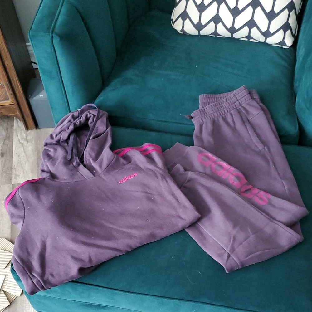 Adidas Purple Tracksuit with Pink Accents